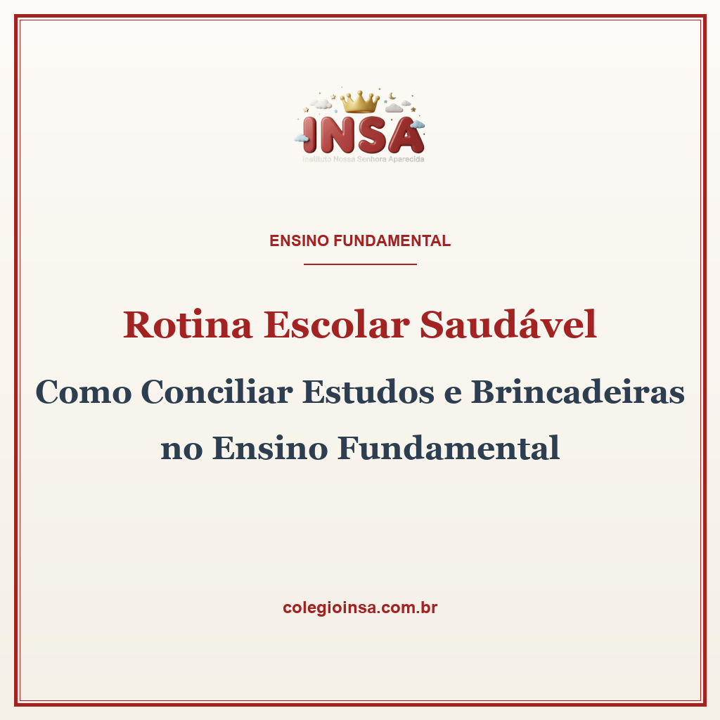 rotina escolar saudável